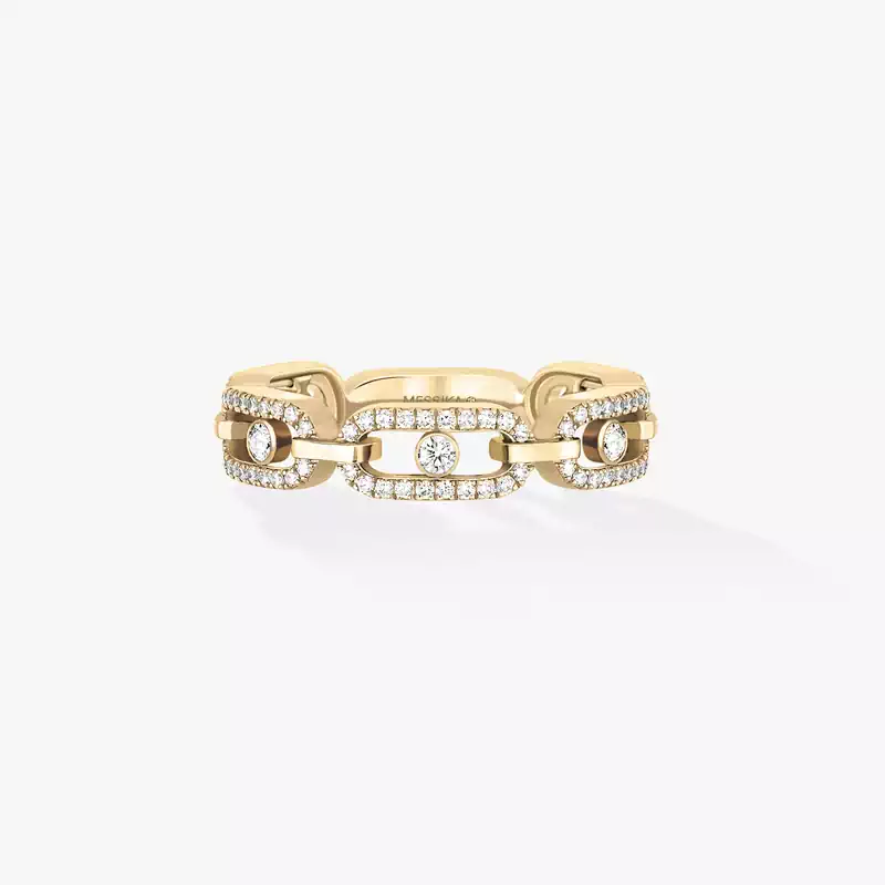 Ring For Her Yellow Gold Diamond Move Link Multi Pavé 12012-YG