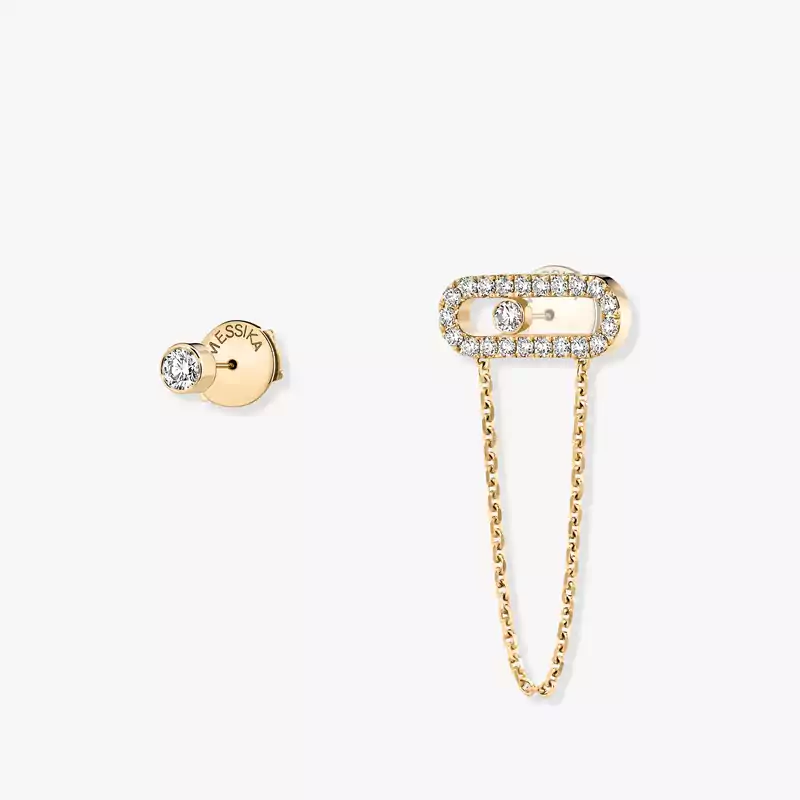 Move Uno Chain and Stud earrings Yellow Gold For Her Diamond Earrings 12146-YG