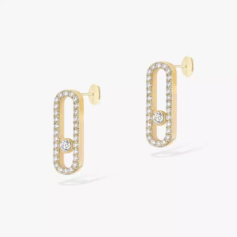 Earrings For Her Yellow Gold Diamond Move Uno Diamond Pavé Earrings 12183-YG