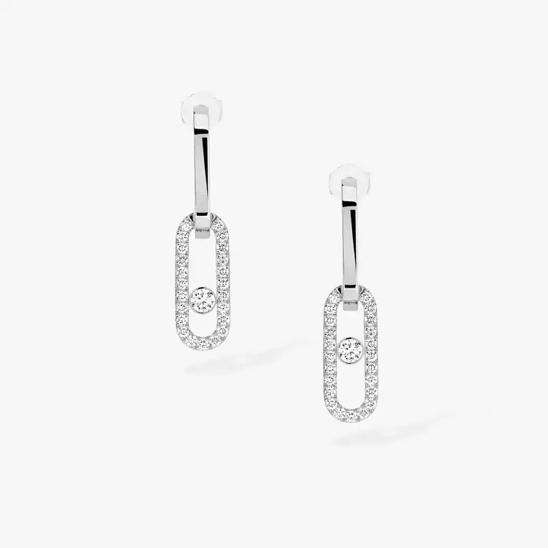 Boucles d'oreilles Femme Or Blanc Diamant Move Link 12469-WG