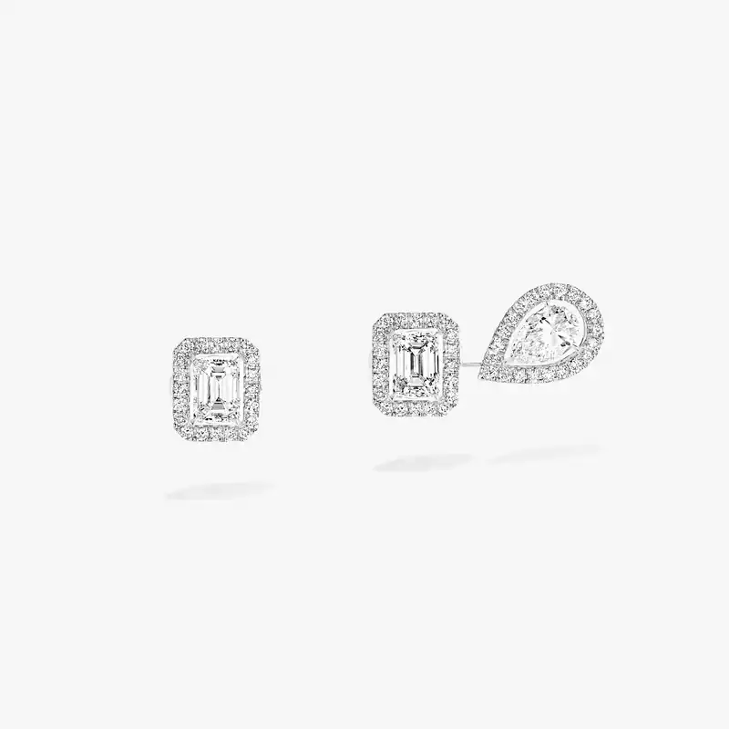 Pendiente Mujer Oro blanco Diamante My Twin 1+2 (0,20 ct x3) 12886-WG