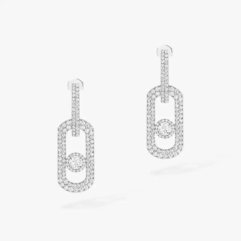 Pendiente Mujer Oro blanco Diamante Pendientes Colgantes So Move XL con Pavé 13123-WG