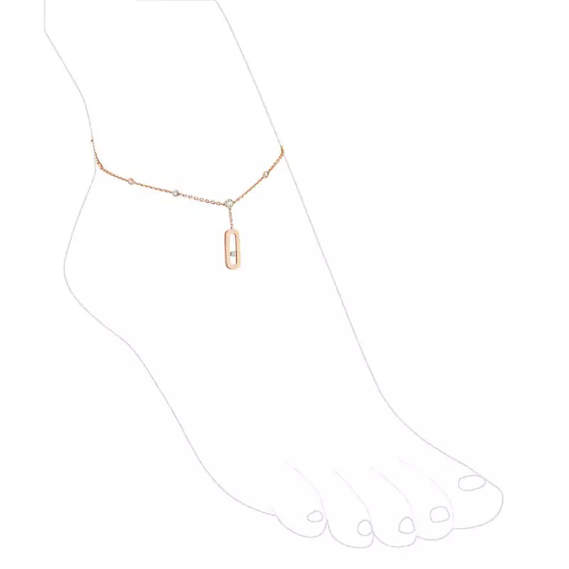 Bracelet For Her Pink Gold Diamond Move Uno Ankle Bracelet 10100-PG