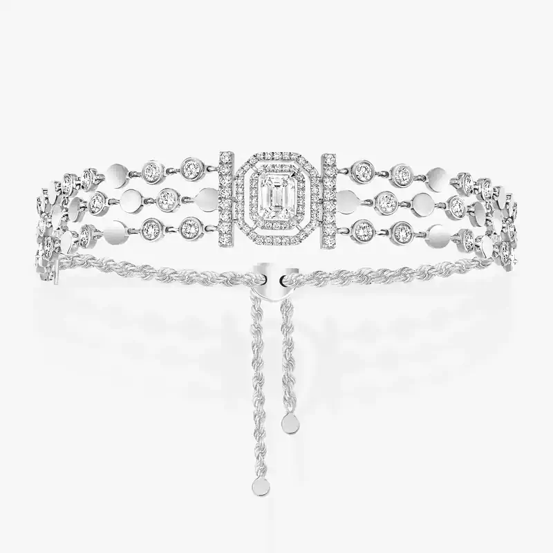 Bracelet Femme Or Blanc Diamant D-Vibes Multi Rangs 12433-WG