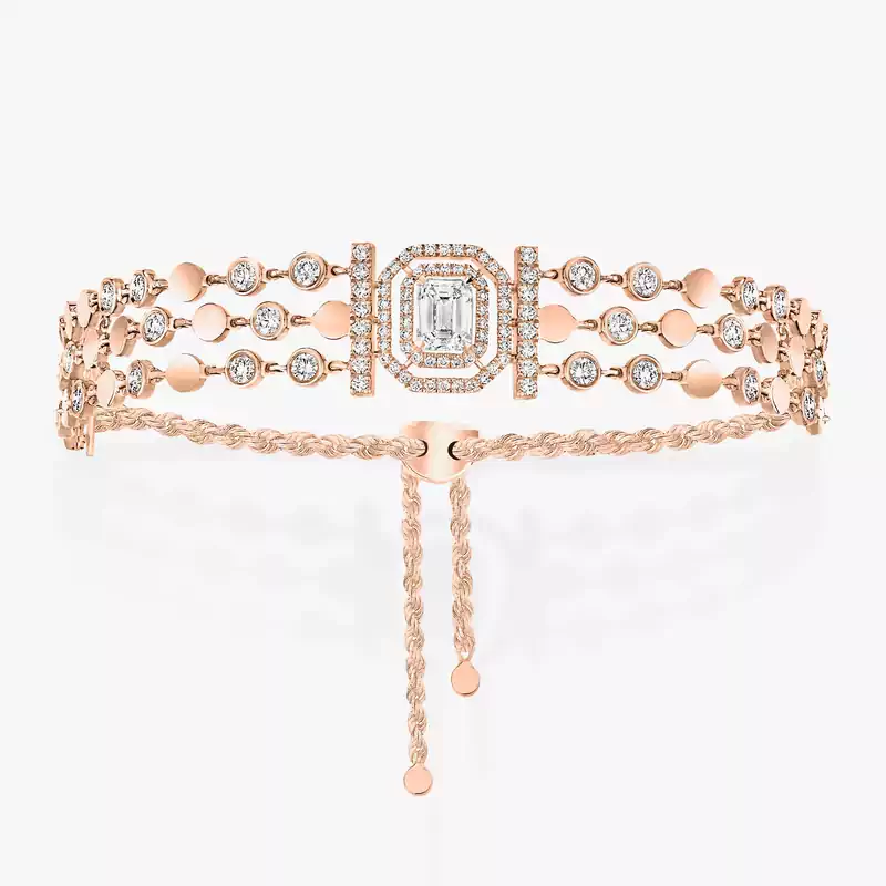 Bracelet Femme Or Rose Diamant D-Vibes Multi Rangs 12433-PG