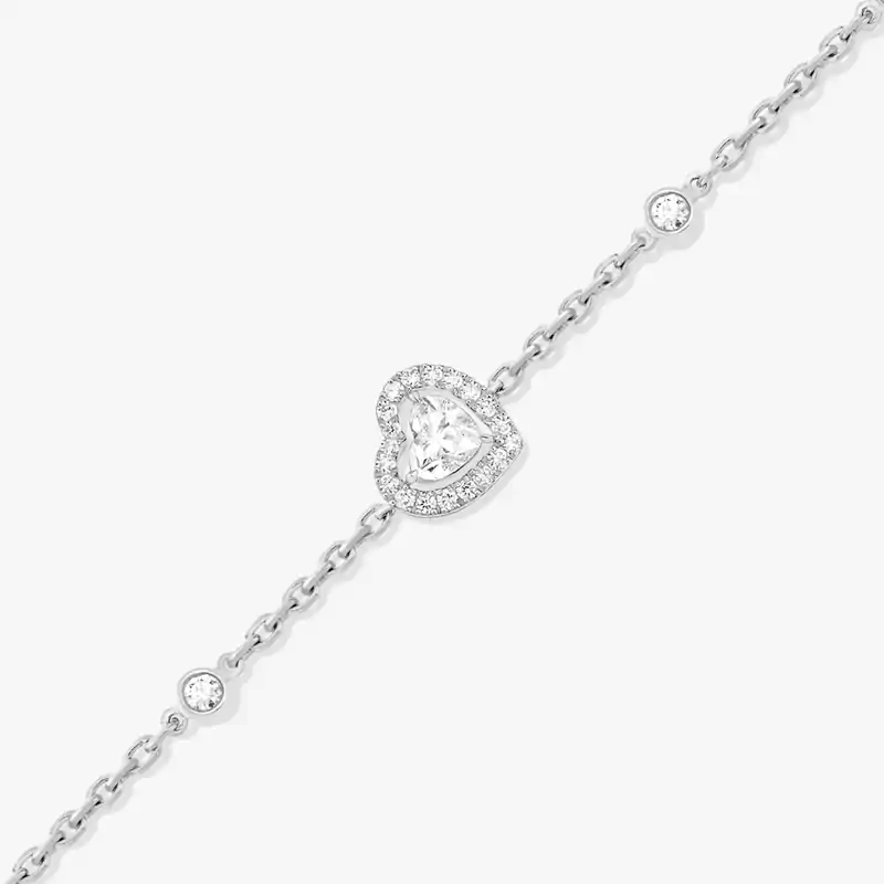 Bracelet For Her White Gold Diamond Joy Cœur 0.15 carat diamond 12069-WG
