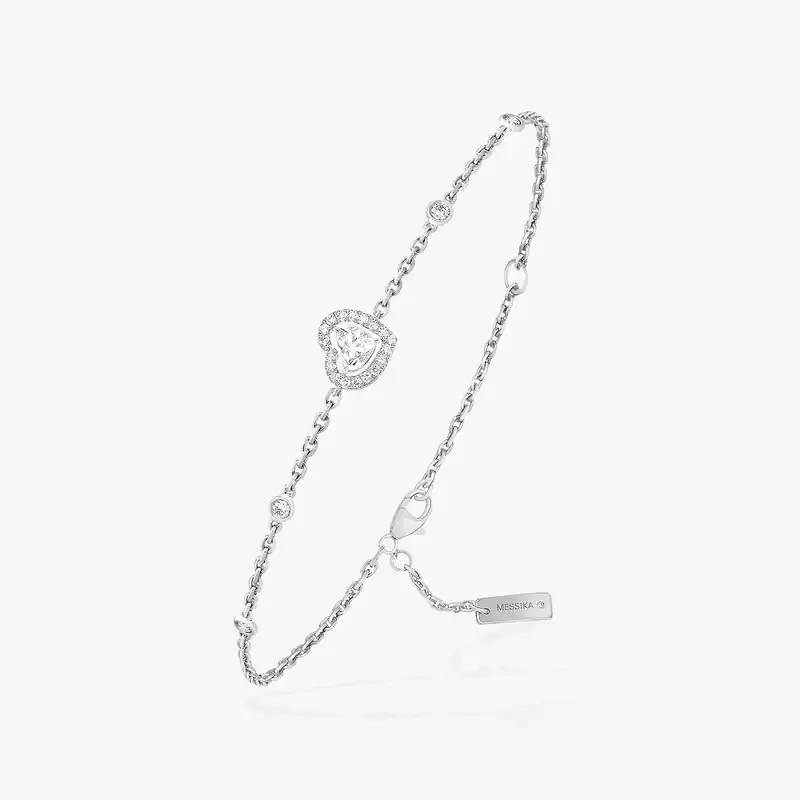 Pulsera Mujer Oro blanco Diamante Pulsera con diamante de corazón de 0,15&nbsp;ct Joy 12069-WG