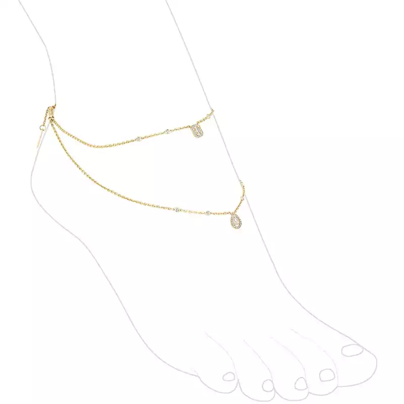 My Twin 2 Rows Ankle Bracelet  黄金 她的珍礼 手链 07152-YG