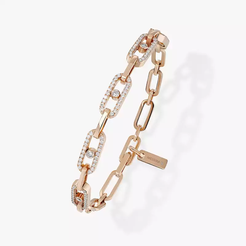 Move Link Multi Pink Gold For Her Diamond Bracelet 12187-PG