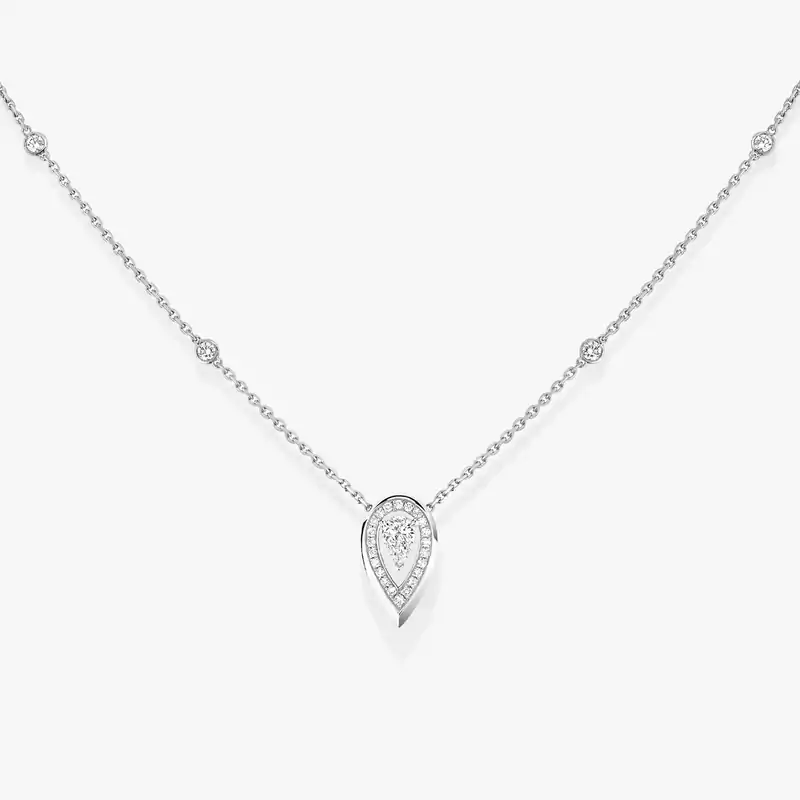 Fiery 0.10ct White Gold For Her Diamond Necklace 12611-WG