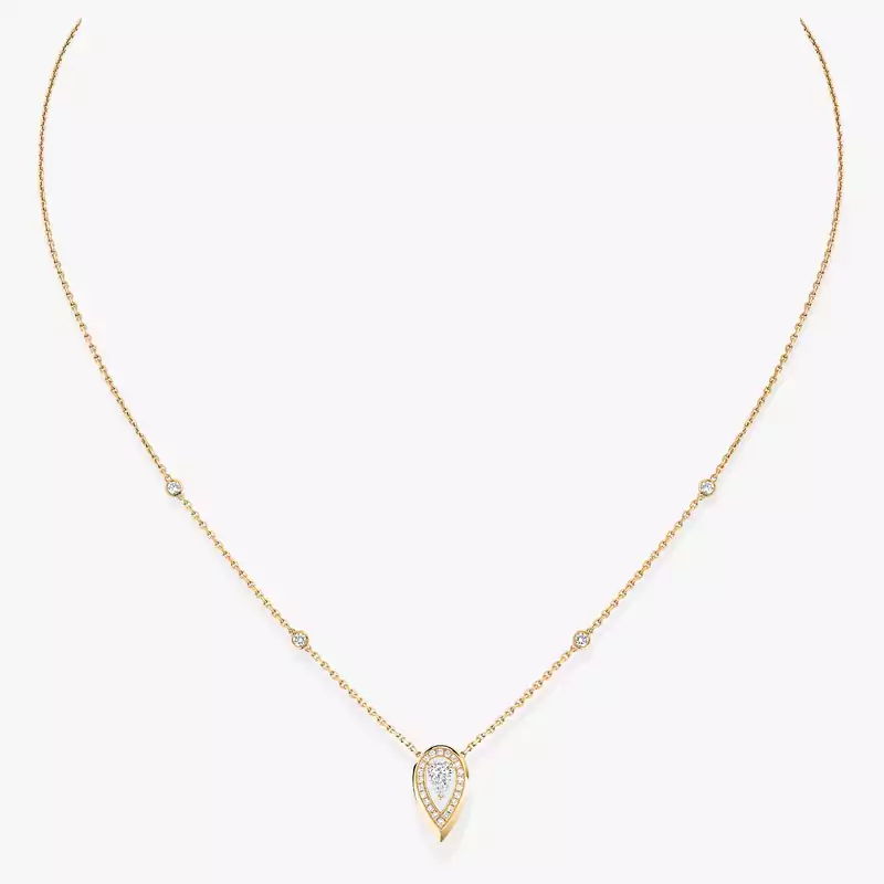 ネックレス 女性への イエローゴールド ダイヤモンド  《ファイアリー》0.10 カラット 12611-YG