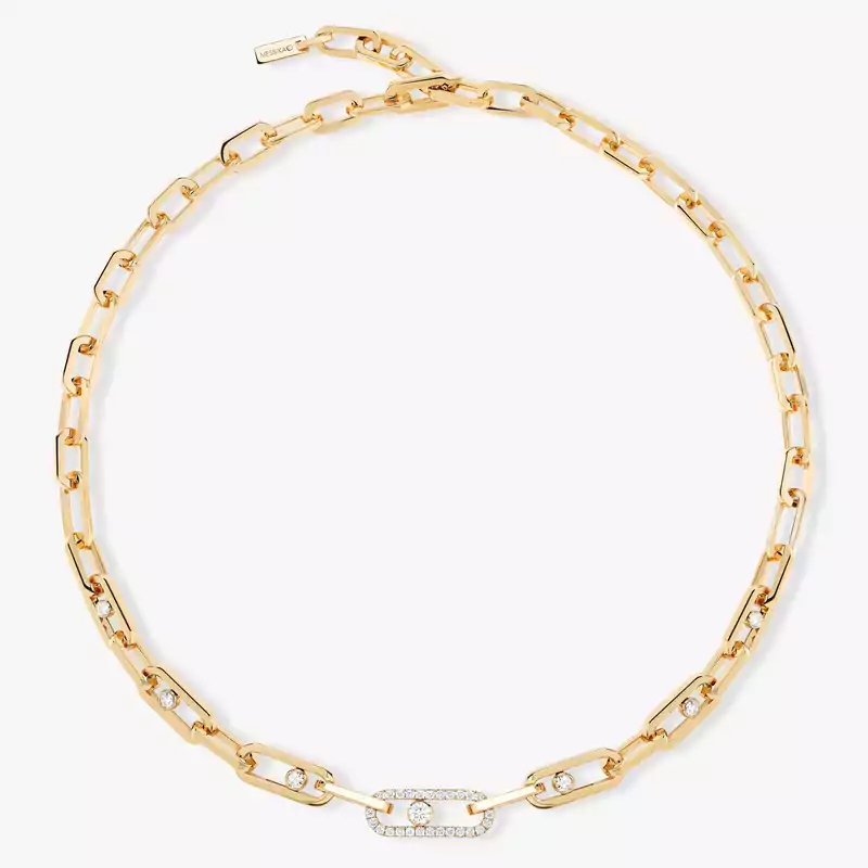 Necklace For Her Yellow Gold Diamond Move Link 12853-YG