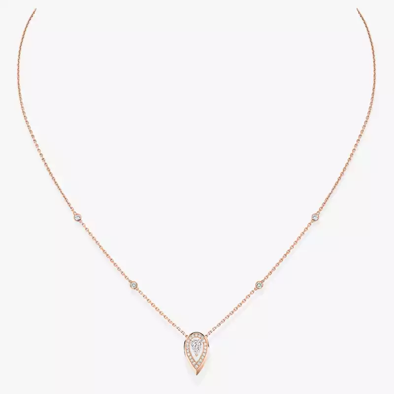 Collier Femme Or Rose Diamant Fiery 0,10ct 12611-PG