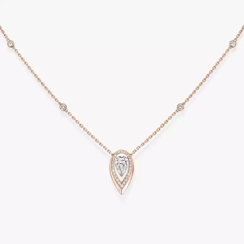 Fiery 0.25ct Pink Gold For Her Diamond Necklace 13239-PG