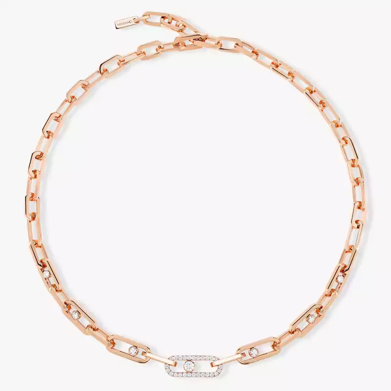 Collier Femme Or Rose Diamant Move Link 12853-PG