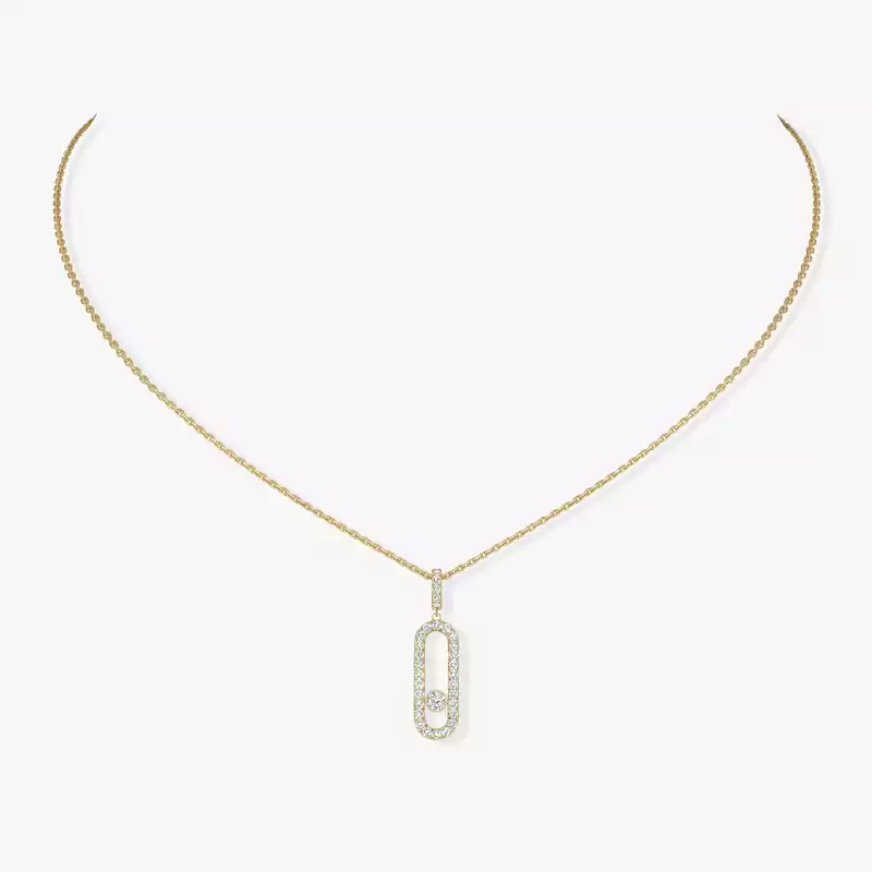 Move Uno LM Pavé Yellow Gold For Her Diamond Necklace 12058-YG