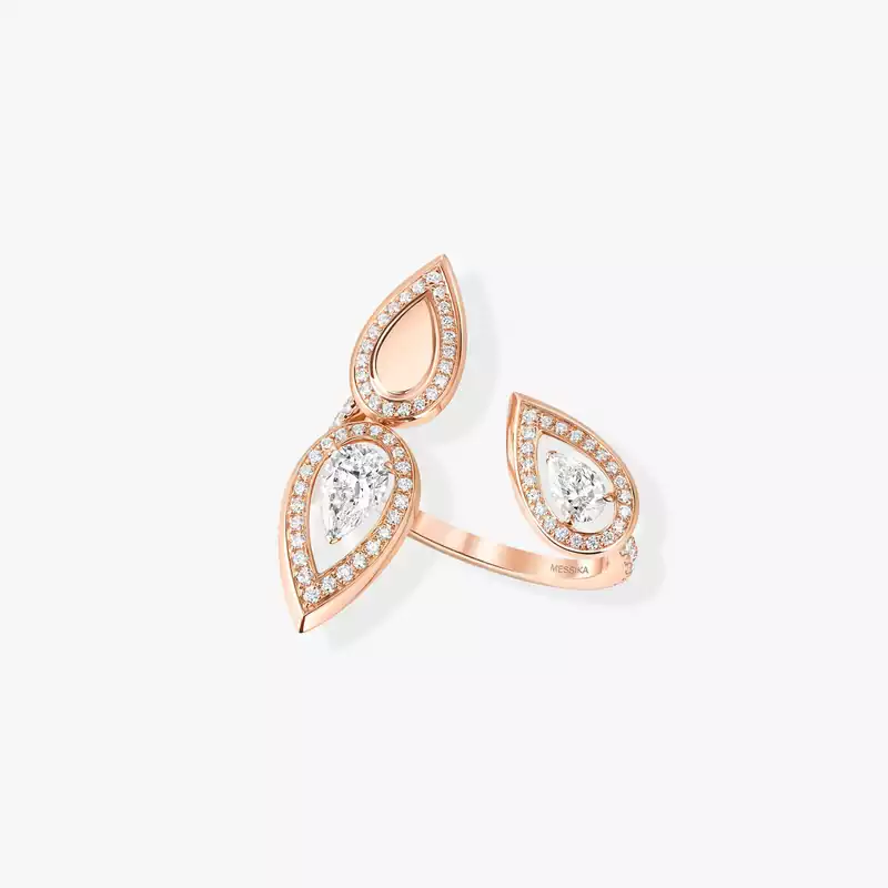 Fiery Trio Pink Gold For Her Diamond Ring 13171-PG