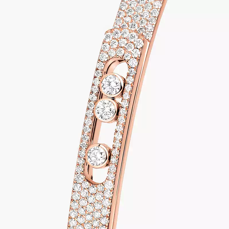 Move Noa SM Full Pavé Bangle Pink Gold For Her Diamond Bracelet 12721-PG