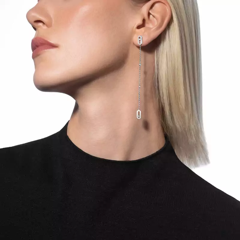 Earrings For Her White Gold Diamond Move Uno Pendant Earrings 11321-WG