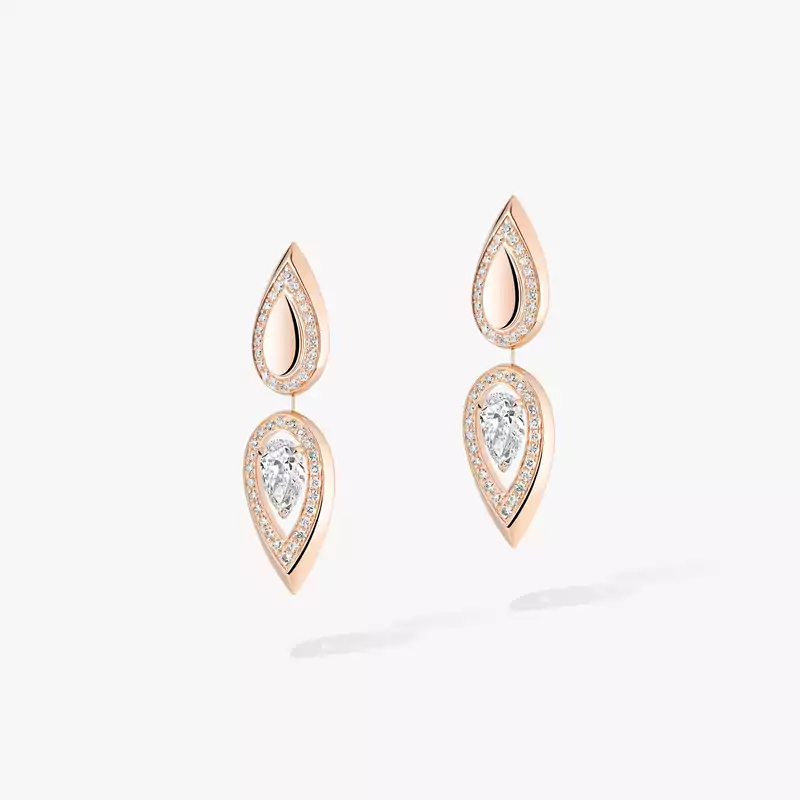 Earrings For Her Pink Gold Diamond Fiery 0.25ct 13173-PG