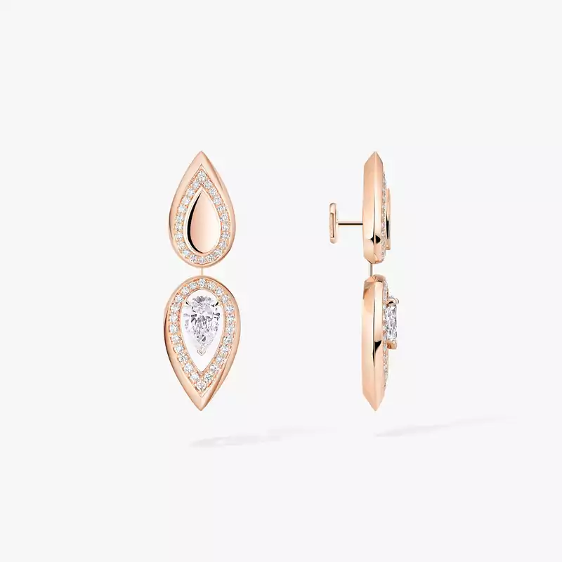 Fiery 0.25ct Pink Gold For Her Diamond Earrings 13173-PG