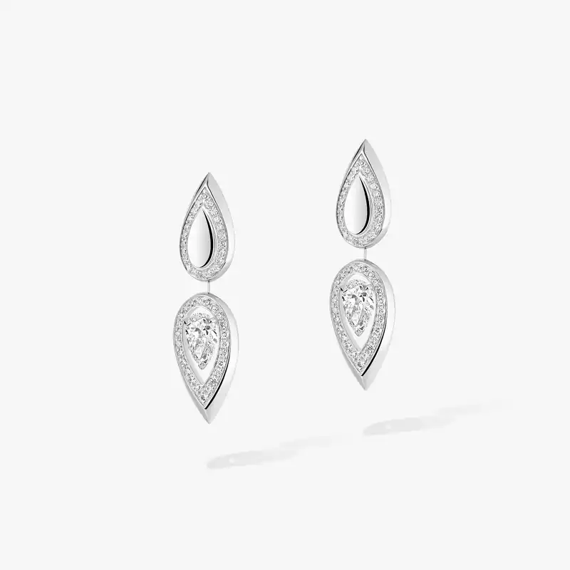 Boucles d'oreilles Femme Or Blanc Diamant Fiery 0,25ct 13173-WG