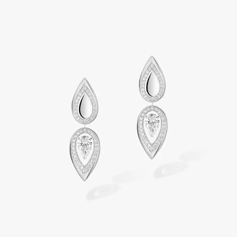 Boucles d'oreilles Femme Or Blanc Diamant Fiery 0,25ct 13173-WG