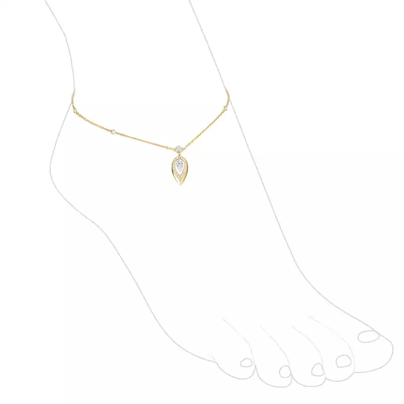 Fiery ankle bracelet Yellow Gold For Her Diamond Bracelet 14138-YG