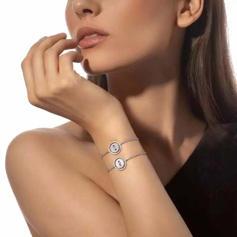 Bracelet Femme Or Blanc Diamant Lucky Move PM 07540-WG