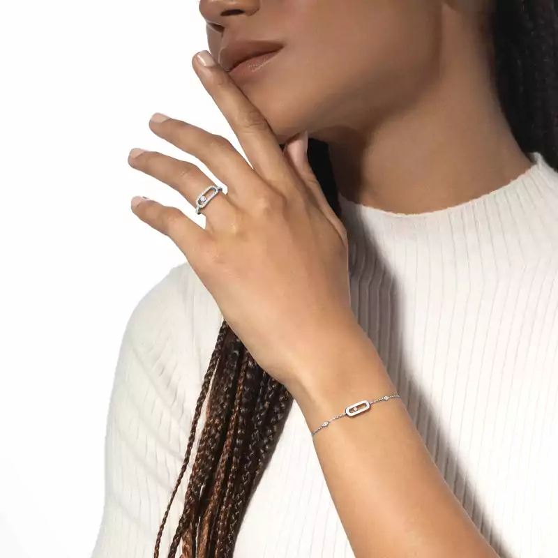 Bracelet For Her White Gold Diamond Move Uno Bracelet 10051-WG