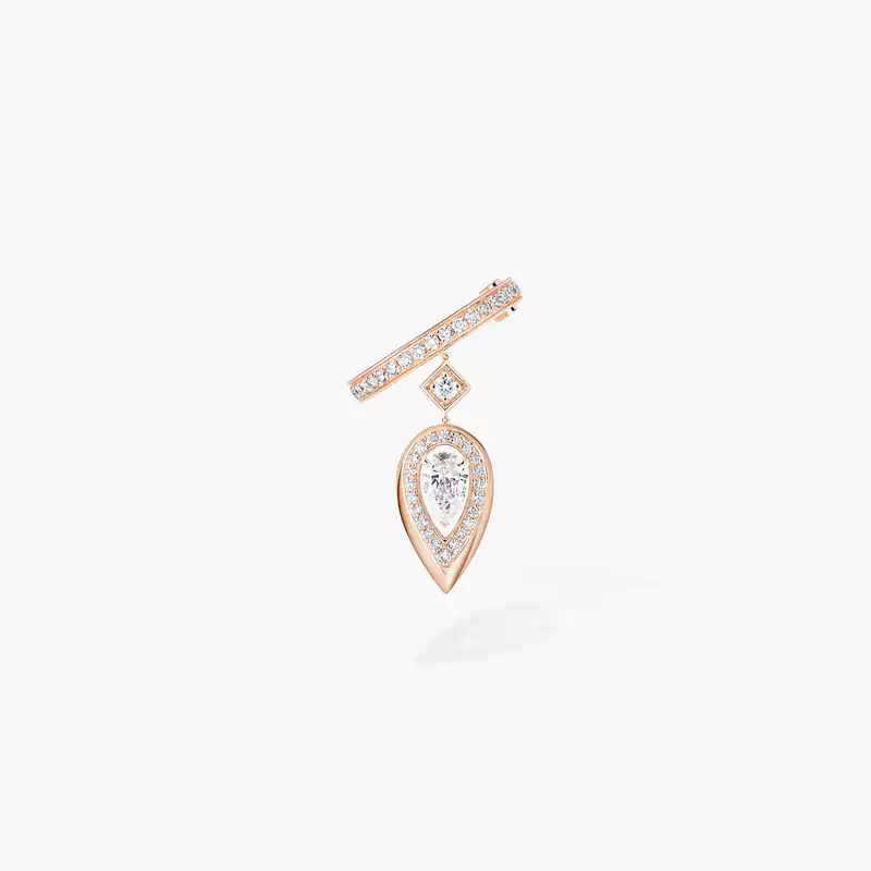 Fiery clip earring 0.10ct Pink Gold For Her Diamond Earrings 13172-PG