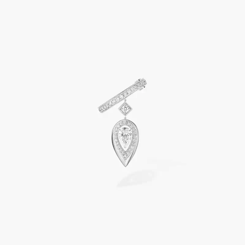 Boucles d'oreilles Femme Or Blanc Diamant Clip Fiery 0,10ct 13172-WG