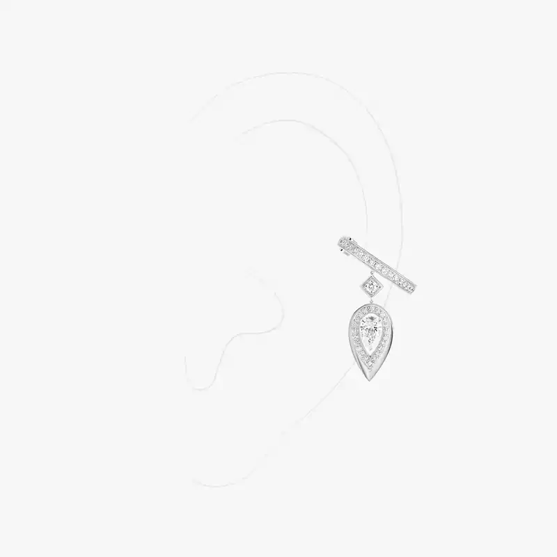 Fiery clip earring 0.10ct White Gold For Her Diamond Earrings 13172-WG