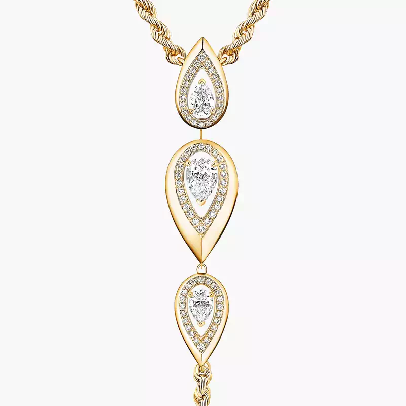 Fiery Tie Necklace Yellow Gold For Her Diamond Necklace 13793-YG