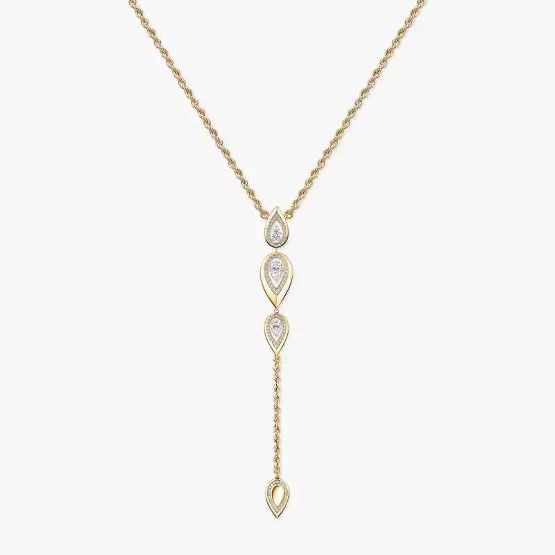 Necklace For Her Yellow Gold Diamond Fiery Tie Necklace 13793-YG