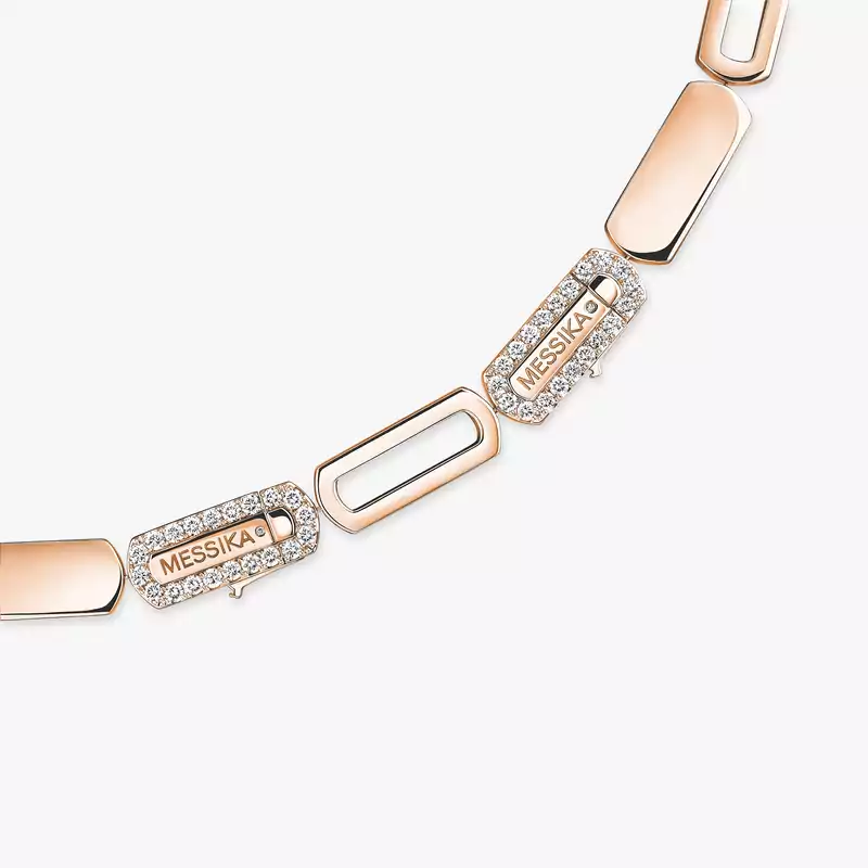 Necklace For Her Pink Gold Diamond Imperial Move LM Tie Necklace 13726-PG