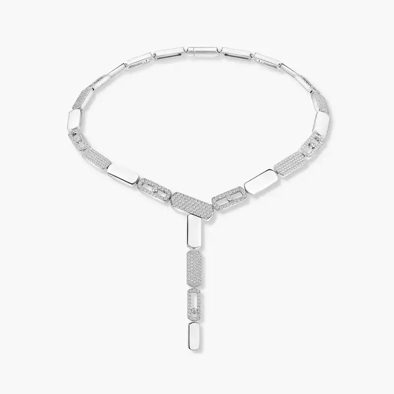 Imperial Move SM Tie Necklace White Gold For Her Diamond Necklace 14220-WG