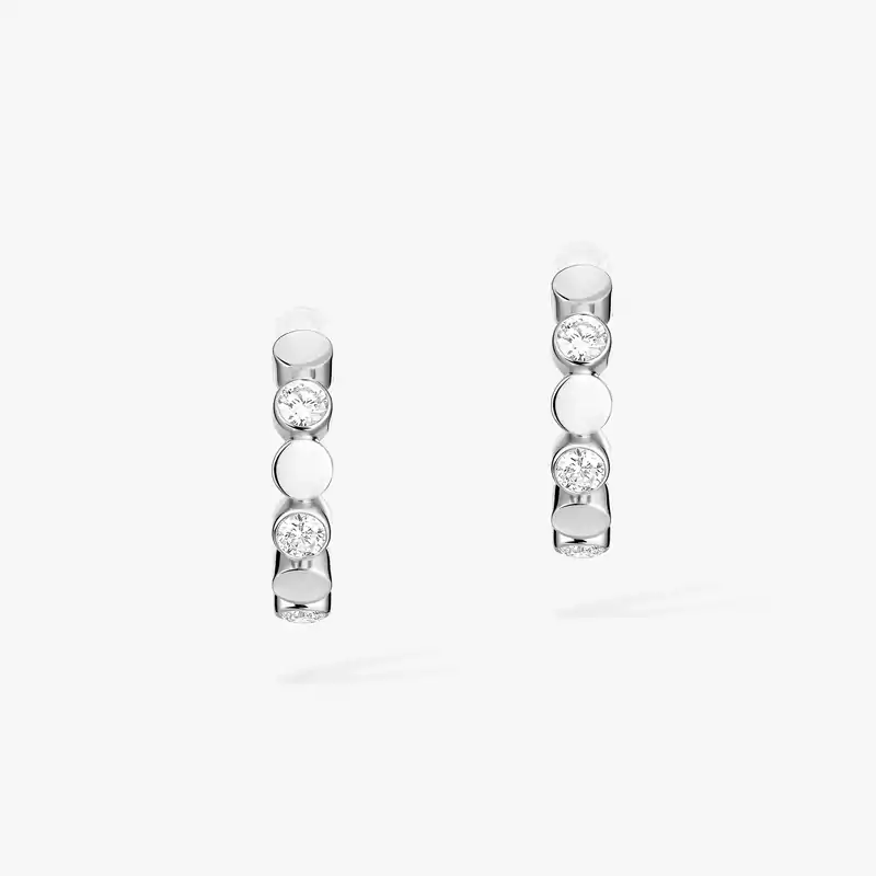 Pendiente Mujer Oro blanco Diamante Minipendientes de aro D-Vibes 13450-WG