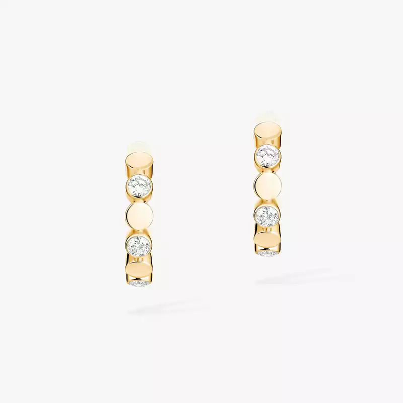 D-Vibes Mini Hoop Earrings Yellow Gold For Her Diamond Earrings 13450-YG