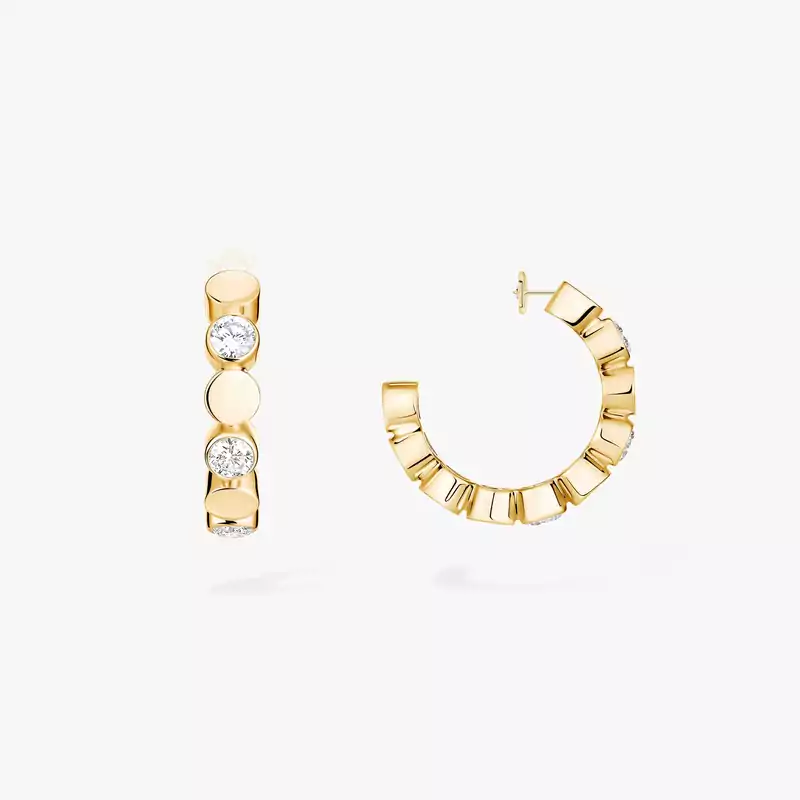Earrings For Her Yellow Gold Diamond D-Vibes Mini Hoop Earrings 13450-YG