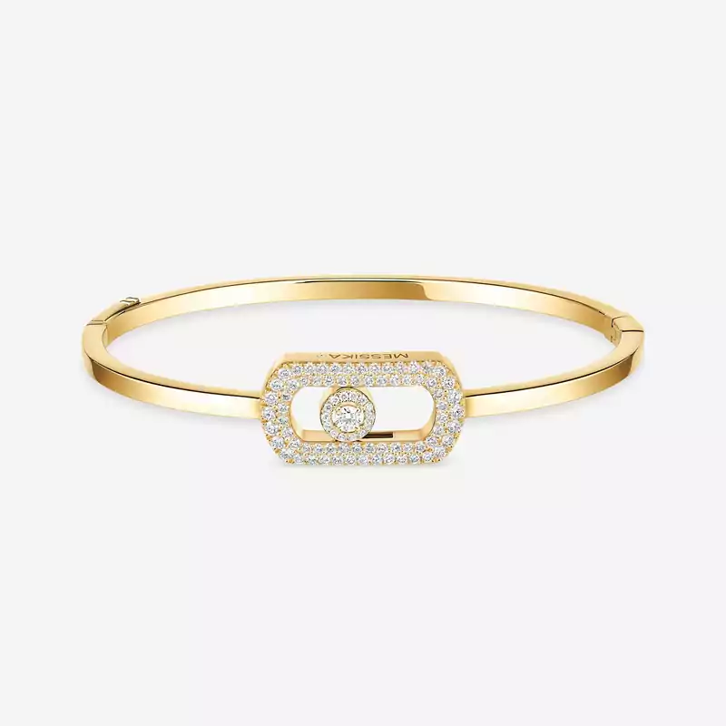 Bracelet Femme Or Jaune Diamant Jonc So Move Pavé 13428-YG