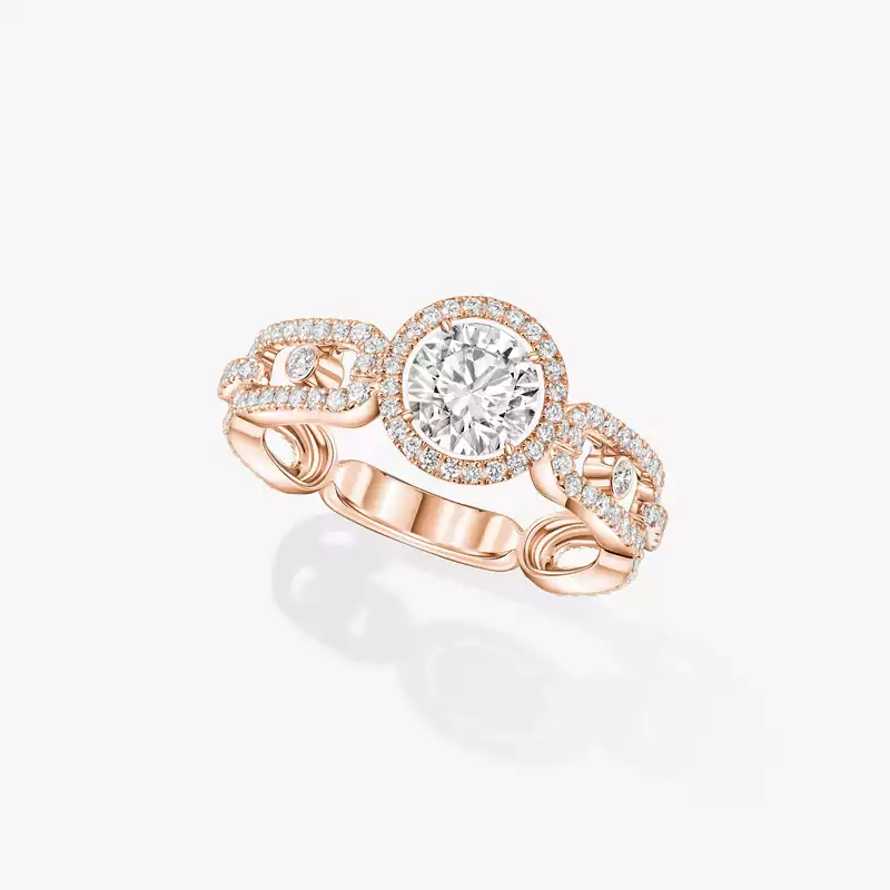 خاتم امرأة ذهب وردي الماس خاتم السوليتير Move Link 0.70 قيراط 13749-PG