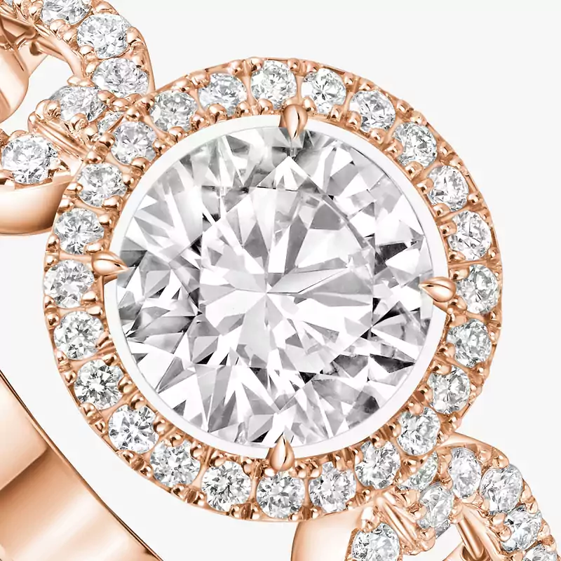 خاتم امرأة ذهب وردي الماس خاتم السوليتير Move Link 0.70 قيراط 13749-PG