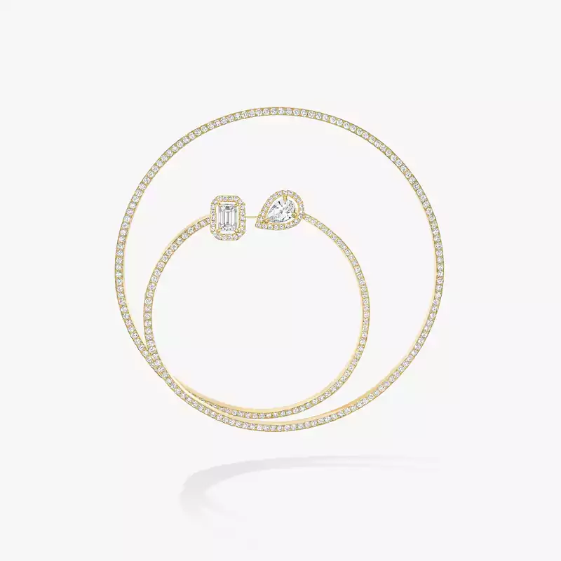 Earrings For Her Yellow Gold Diamond My Twin Pavé Mono Hoop 2x0.10ct 07444-YG