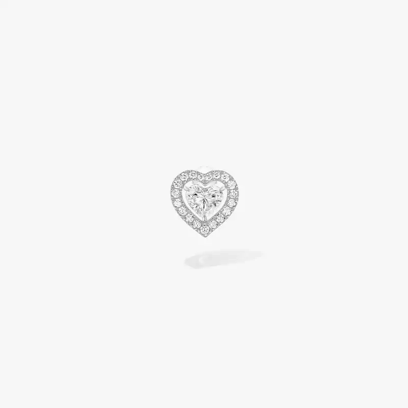 Pendiente Mujer Oro blanco Diamante Pendiente de botón de corazón de 0,15 ct Joy 11562-WG