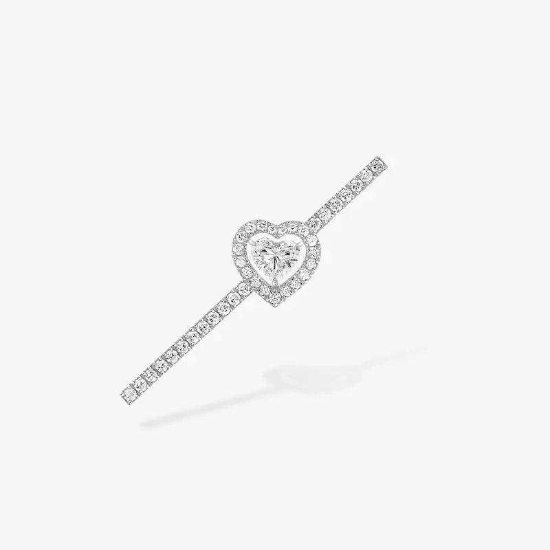 Earrings For Her White Gold Diamond Joy cœur 0.15-carat single diamond pavé earring 11433-WG