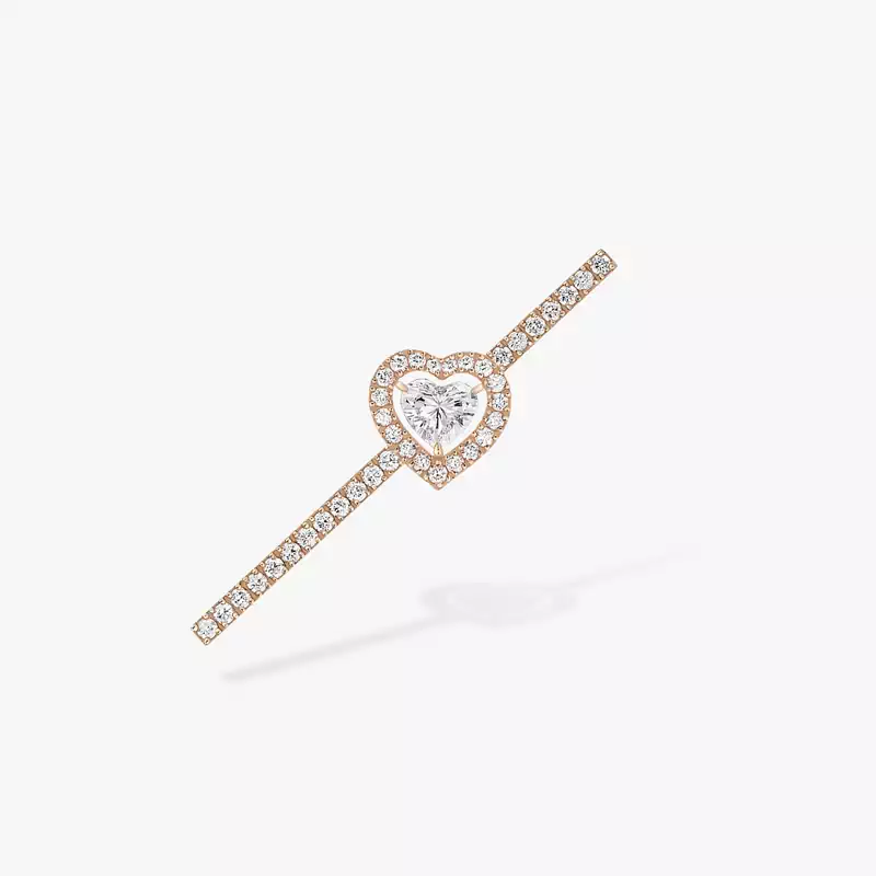 Boucles d'oreilles Femme Or Rose Diamant Mono Boucle d'Oreille Joy diamant cœur pavée 0,15ct 11433-PG