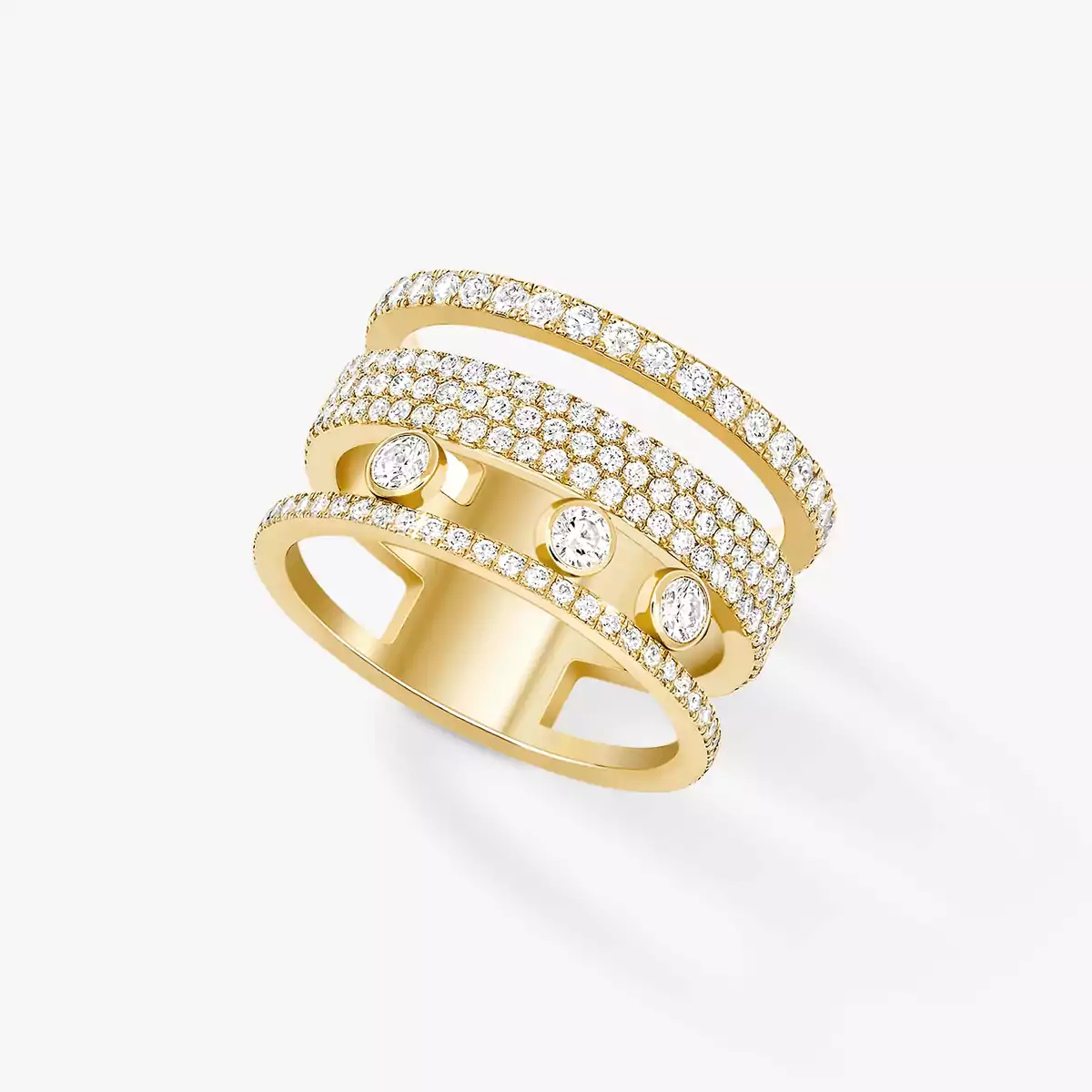 Ring For Her Yellow Gold Diamond Move Romane LM Pavé  07205-YG