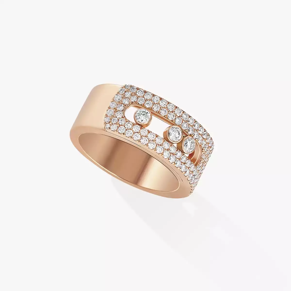 Move Noa LM Pavé  Pink Gold For Her Diamond Ring 10102-PG