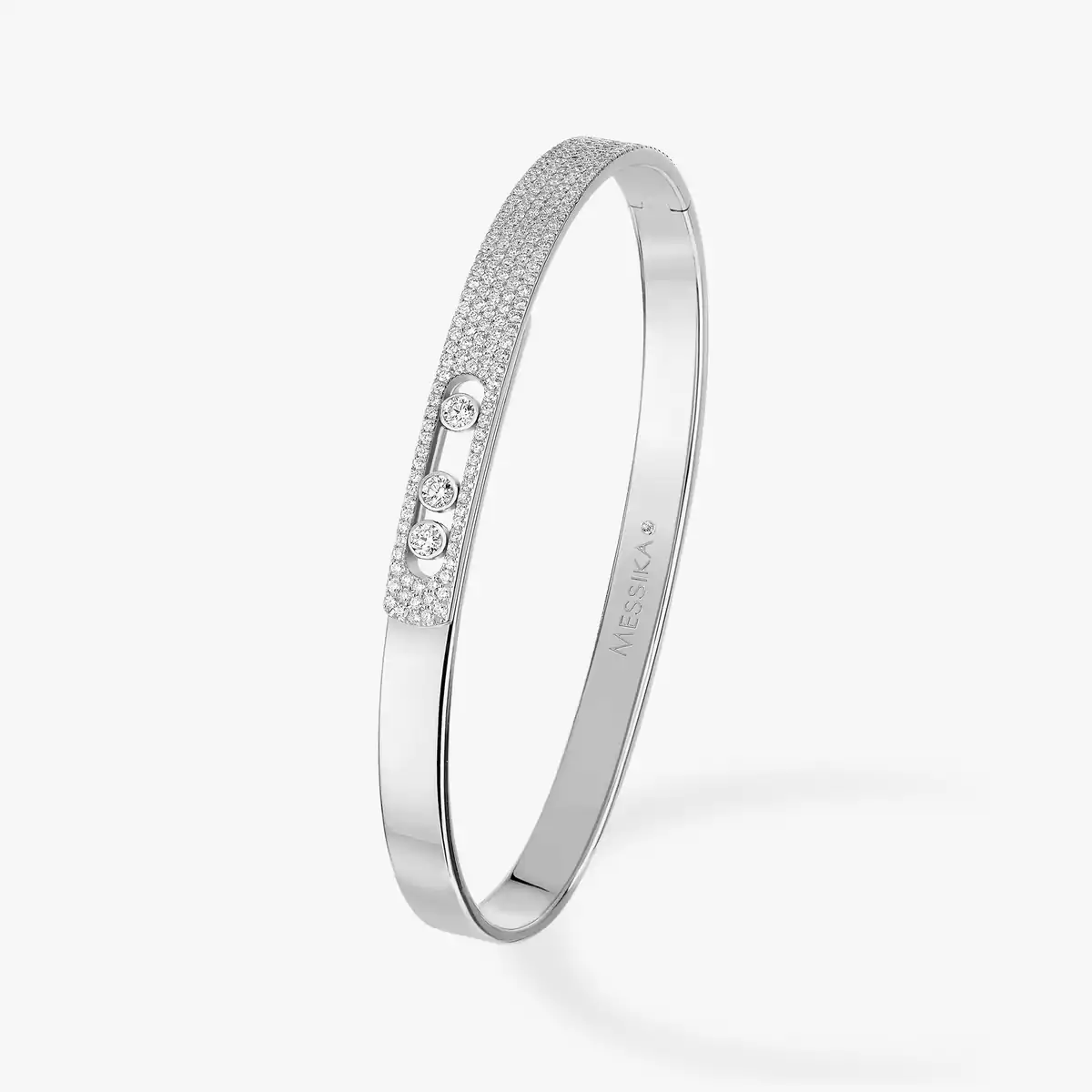 Bracelet For Her White Gold Diamond Move Noa Bangle SM Pavé 10093-WG